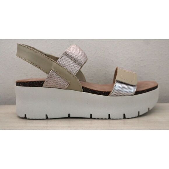 OTBT 10335 Women's Sz 9M Silver Nova Leather Slingback Platform Sandals - Picture 11 of 15